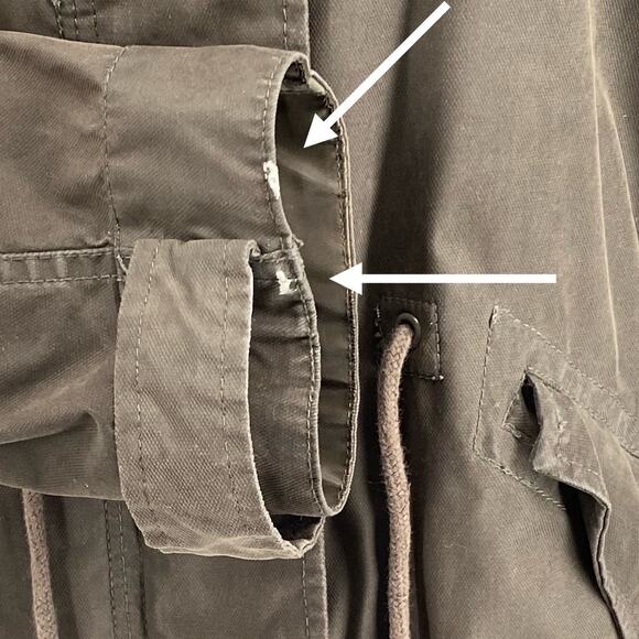 RW Co Longline Duck Canvas Chore Utility Jacket S Green No Lining Drawstring - Picture 13 of 16